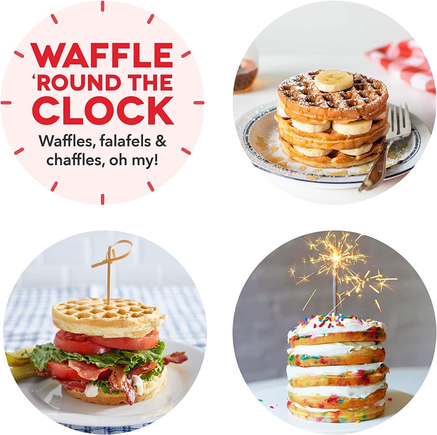 Mini Waffle Maker 4 Inch- 350 Watts: Stainless Steel Non-Stick Electric Iron Machine for Individual Belgian Waffles, Pan Cakes, Paninis or Other Snacks Mini Waffle Maker 4 Inch- 350 Watts: Stainless Steel Non-Stick Electric Iron Machine for Individual Belgian Waffles, Pan Cakes, Paninis or Other Snacks